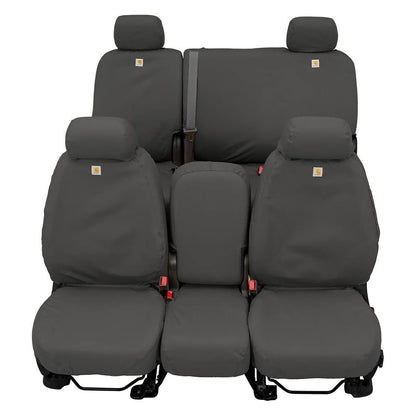 Covercraft Carhartt SeatSaver SSC2477CAGY Fundas de Asiento Personalizadas para Chevrolet Silverado y GMC Sierra, Asientos de Cubeta Primera Fila, Gravel