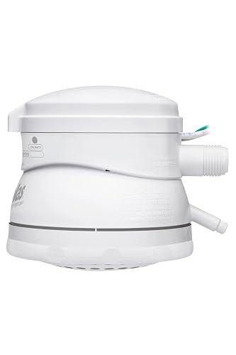 Rotoplas Regadera eléctrica, EcoDucha, Regadera de Baño Eléctrica de Bajo Consumo, con Doble Cámara de Calefacción, Potencia: 5000 Watts, 127 V ~ 60 Hz, Color: Blanco