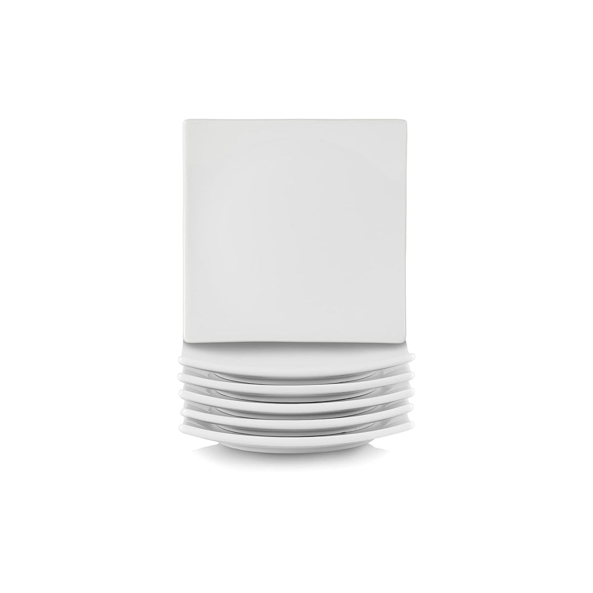 10 platos cuadrados de cerámica de fresa Street Simply White de 6 pulgadas, juego de 6 unidades