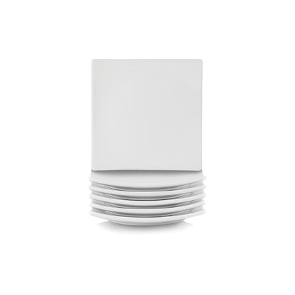 10 platos cuadrados de cerámica de fresa Street Simply White de 6 pulgadas, juego de 6 unidades