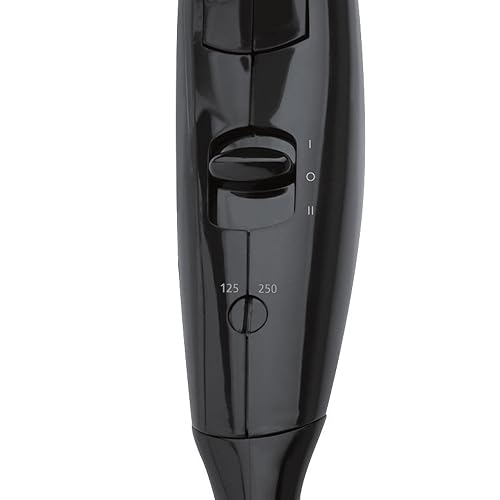 Revlon Secadora de Viaje Compacta Plegable con Tecnología Iónica, Mango Plegable, 2 Temperaturas, 2 Velocidades, Voltaje Doble, Negro