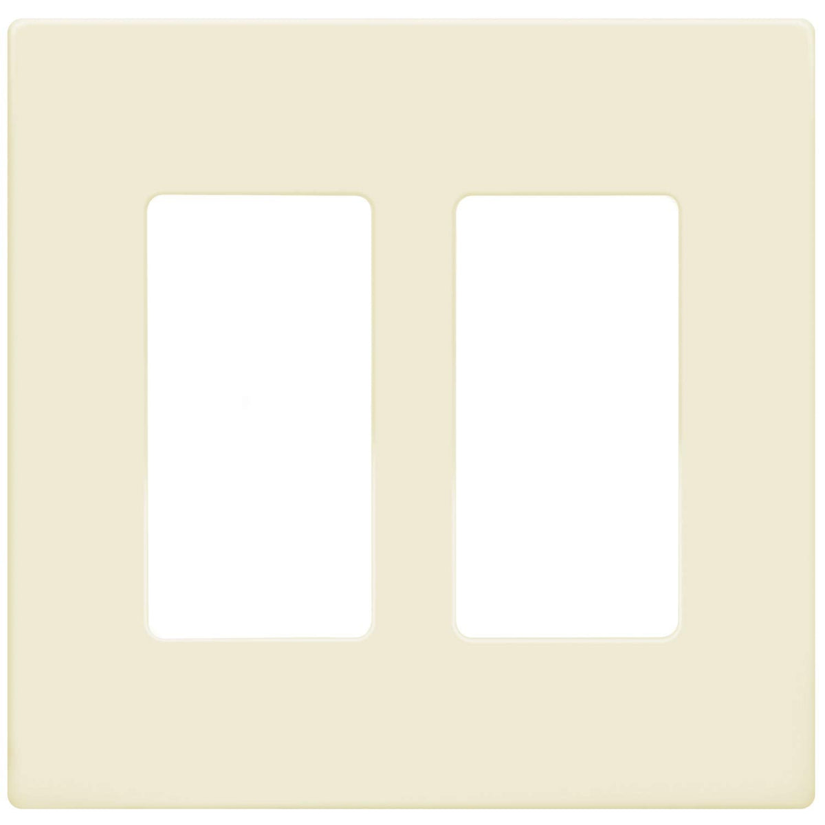 ENERLITES - Placa de pared con interruptor de pared sin tornillos de | Tamaño: 11,89 cm x 12 cm, 1 paquete para interruptor/salida/receptáculo, acabado brillante, policarbonato irrompible - Marrón (Light Almond) - Tamaño estándar - 2 pandillas