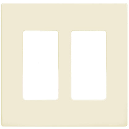 ENERLITES - Placa de pared con interruptor de pared sin tornillos de | Tamaño: 11,89 cm x 12 cm, 1 paquete para interruptor/salida/receptáculo, acabado brillante, policarbonato irrompible - Marrón (Light Almond) - Tamaño estándar - 2 pandillas
