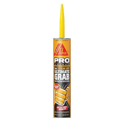 Sika - Adhesivo de Poliuretano SikaBond Ultimate Grab - Adhesivo de Agarre Instantáneo Multiusos - Excelente Adherencia e Impermeable - Uso Interior y Exterior - Impermeable - Gris - Cartucho 300 ml