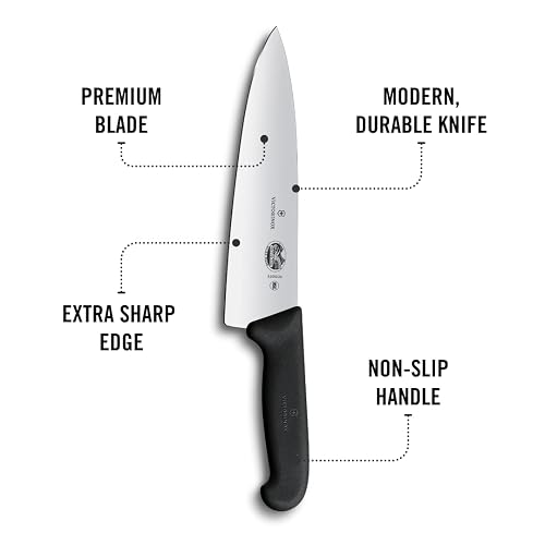 Victorinox Swiss Army 5.2063.20-X14 Fibrox Cuchillo de chef negro 8 pulgadas