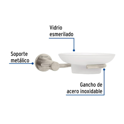 Foset Element ELA-74N, Jabonera con plato, acabado satín