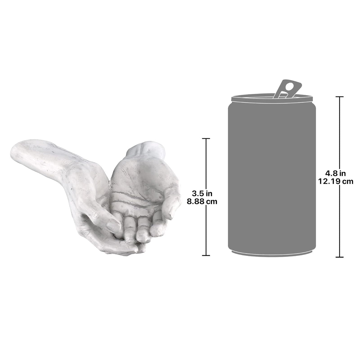Design Toscano The Offering Hands - Escultura de pared, 11 pulgadas de ancho x 8 pulgadas de profundidad x 3.5 pulgadas de alto, piedra antigua