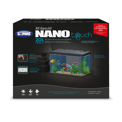Lomas Kit de Acuario Nano Touch con Filtro, Calentador y Luz LED, 20 L