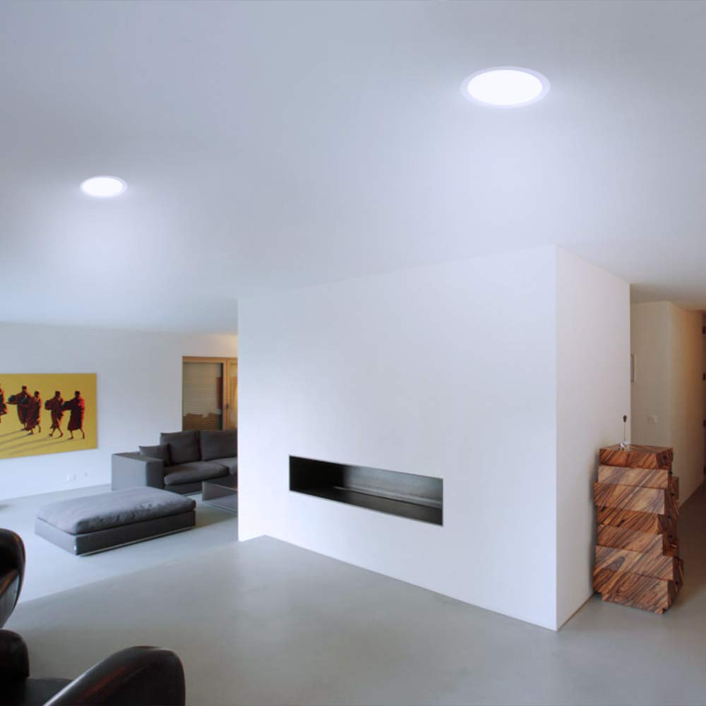 Tecnolite - Lámpara Empotrable de Techo, Downlight LED 24 W, Luz de Día 6500K, No atenuable, Diseño ultradelgado, Interiores