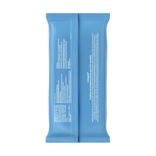 Cetaphil Toallitas de Limpieza Facial Ultra Suaves Piel Sensible 25 Toallas | Eliminan suciedad, maquillaje e impurezas sin resecar, con aloe vera, niacinamida y pantenol para todo tipo de piel sensible.