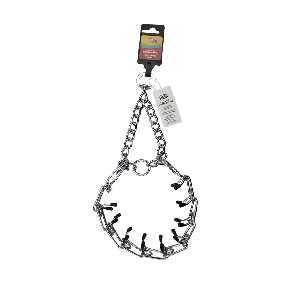 Fancy Pets Collar de Entrenamiento con Púas de Acero Cromado 4 mm 60 cm para Perros Medianos y Grandes