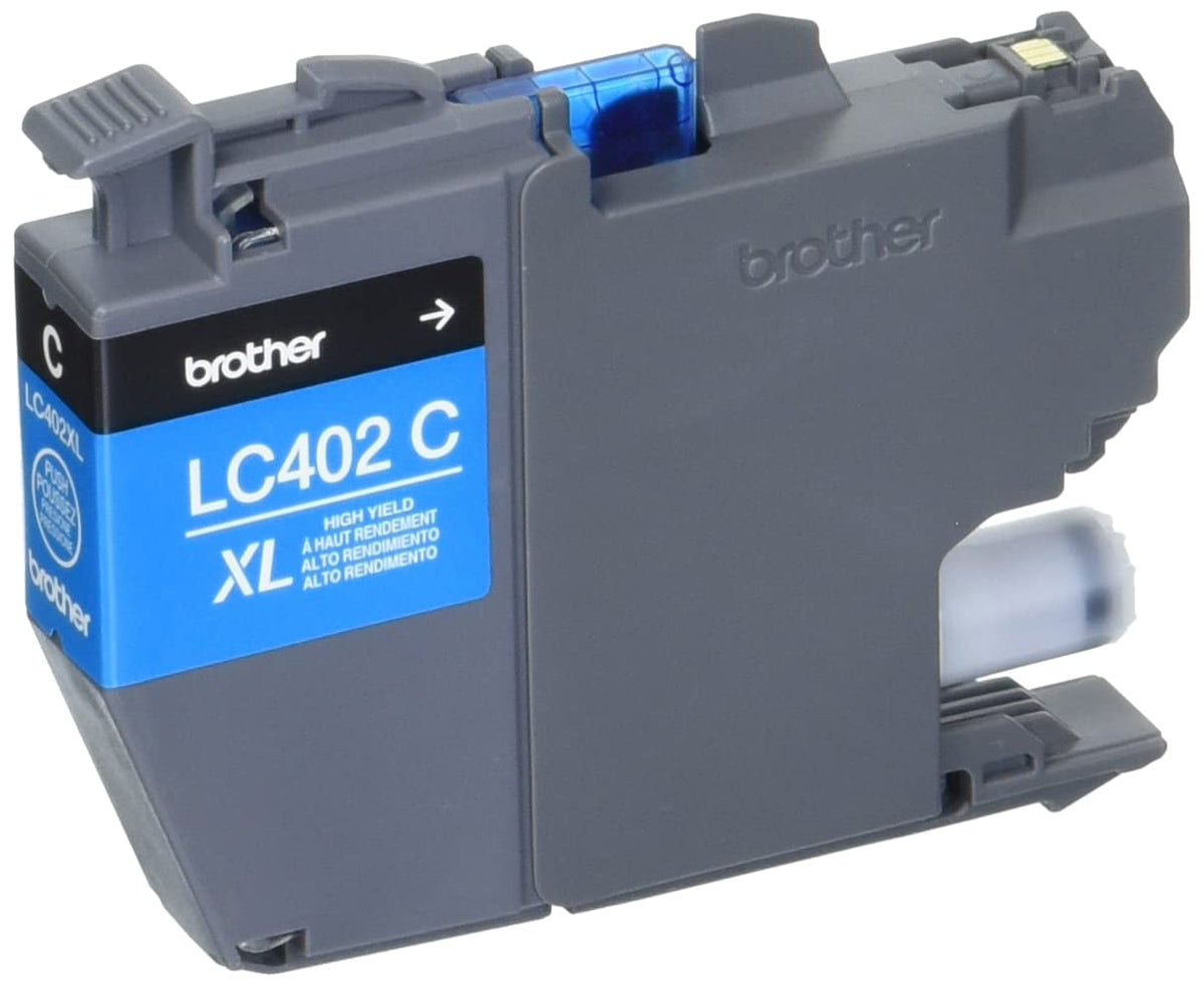 Brother LC402XL - Paquete de 3 Cartuchos de Tinta Cian, Magenta y Amarilla de Alto Rendimiento, Color Negro