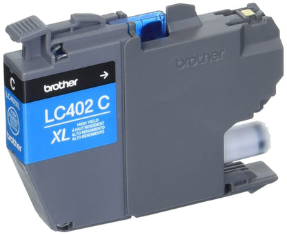Brother LC402XL - Paquete de 3 Cartuchos de Tinta Cian, Magenta y Amarilla de Alto Rendimiento, Color Negro
