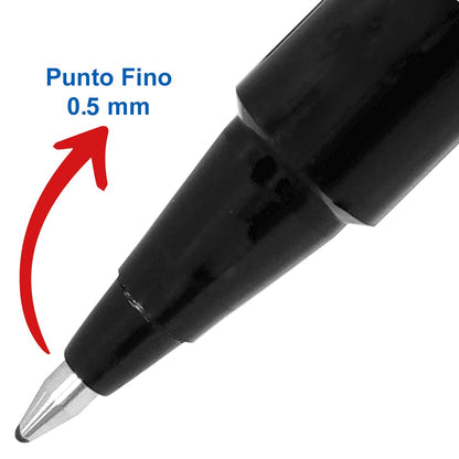 Uni-Ball Bolígrafo Antifraude Deluxe Roller Punto Ultrafino .5mm, 6 Piezas Color Negro 305.Ub155Ne
