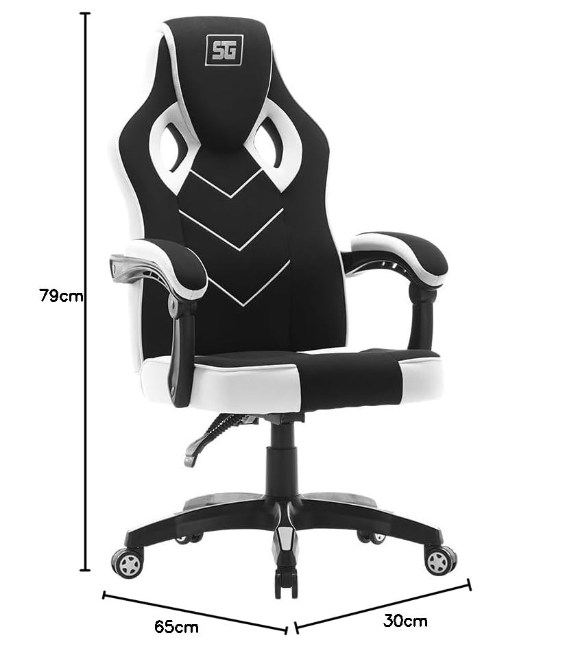 Vorago Silla Gamer Start The Game CGC301-WH, Reclinable, Soporta Brazos, Ruedas Giratorias, hasta 120kg, Forro en Tela, Color Blanco