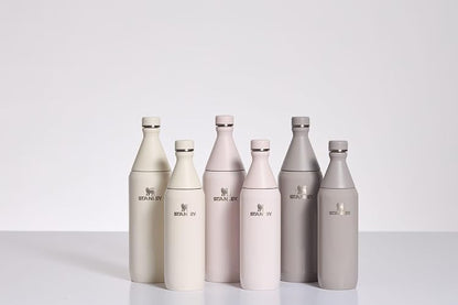 Stanley All Day - Botella delgada de 20 onzas, tapa giratoria con sello a prueba de fugas, diseño delgado para viajes y gimnasio, acero inoxidable aislado, sin BPA, negro