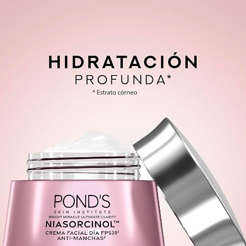 POND'S Crema Facial Antimanchas* Día Bright Miracle Ultimate Clarity con Niasorcinol y FPS 30**, uso de día para una piel luminosa y tono uniforme 50 g