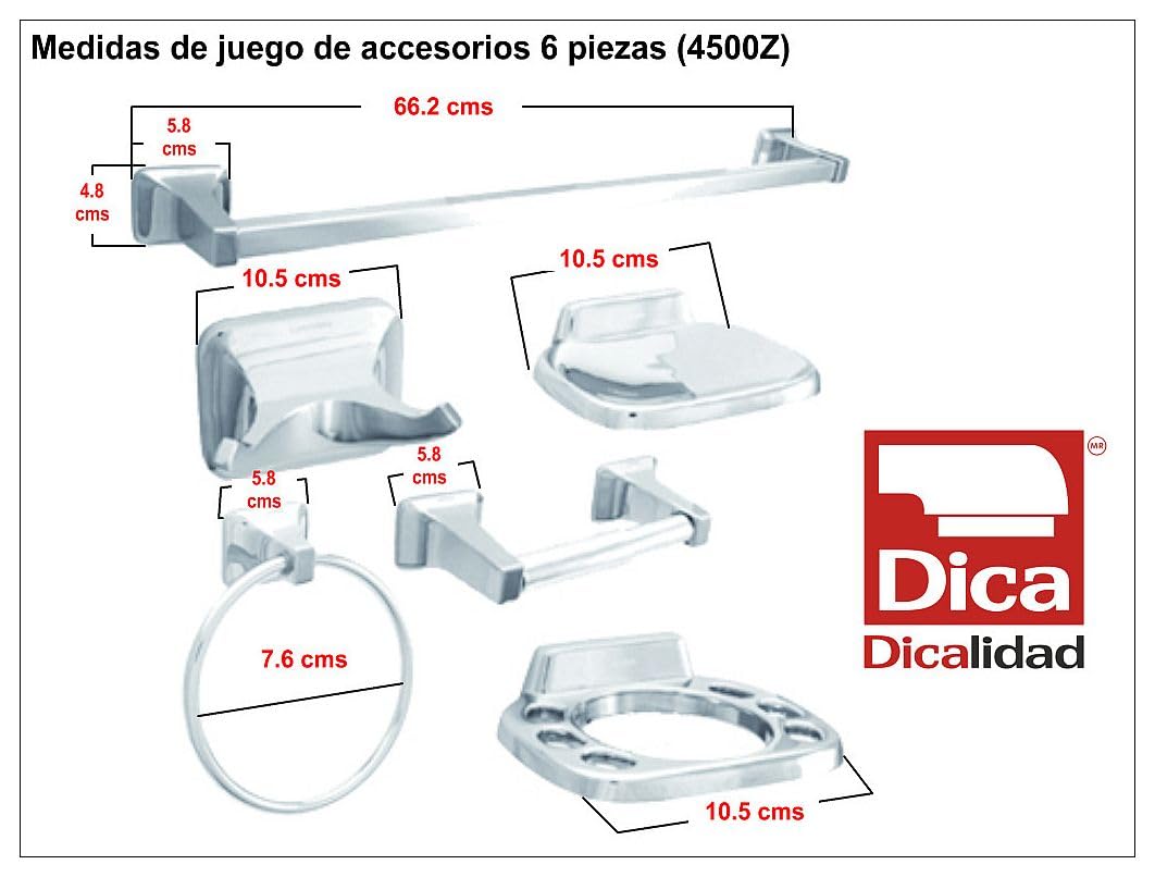 Dica 4500Z Juego de Accesorios 6 Piezas, Cromo