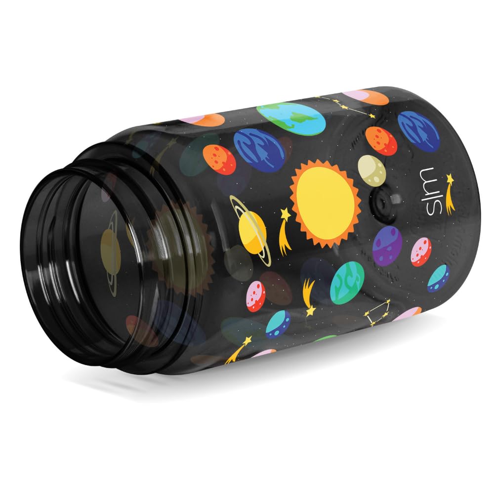 Simple Modern Botella de Agua para Niños/a de Plástico, Libre de BPA, con Tapa a Prueba de Fugas y Popote | Duradero para Niños Pequeños, Niños, Niñas | Summit Colección| 355ml | Solar System