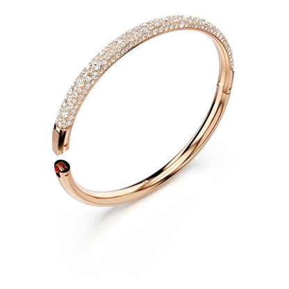 pulsera Swarovski Meteora, pavé de nieve, cristales transparentes en metal con acabado en tono oro rosa