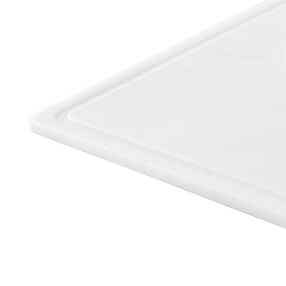 FARBERWARE - Tabla de cortar de plástico extragrande, 15 x 20 pulgadas, apta para lavaplatos, con ranura para jugos, superficie antideslizante, duradera, color blanco