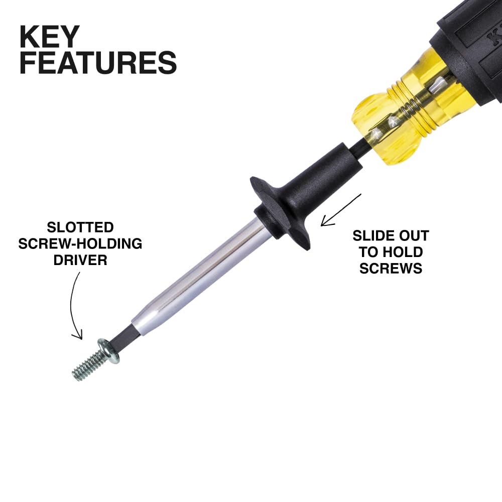 KLEIN TOOLS 85850 | Juego Electricista 9 Piezas | Desarmadores Para Trabajo | Ten 9 herramientas esenciales para trabajos eléctricos en un solo juego, con opciones Phillips, ranuradas y aisladas.