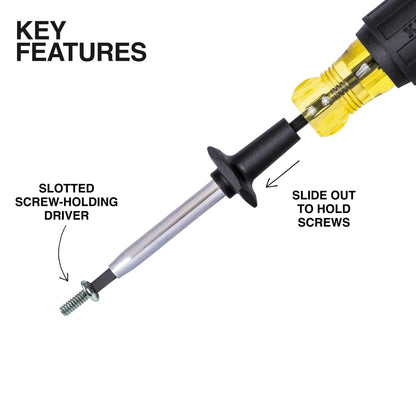KLEIN TOOLS 85850 | Juego Electricista 9 Piezas | Desarmadores Para Trabajo | Ten 9 herramientas esenciales para trabajos eléctricos en un solo juego, con opciones Phillips, ranuradas y aisladas.