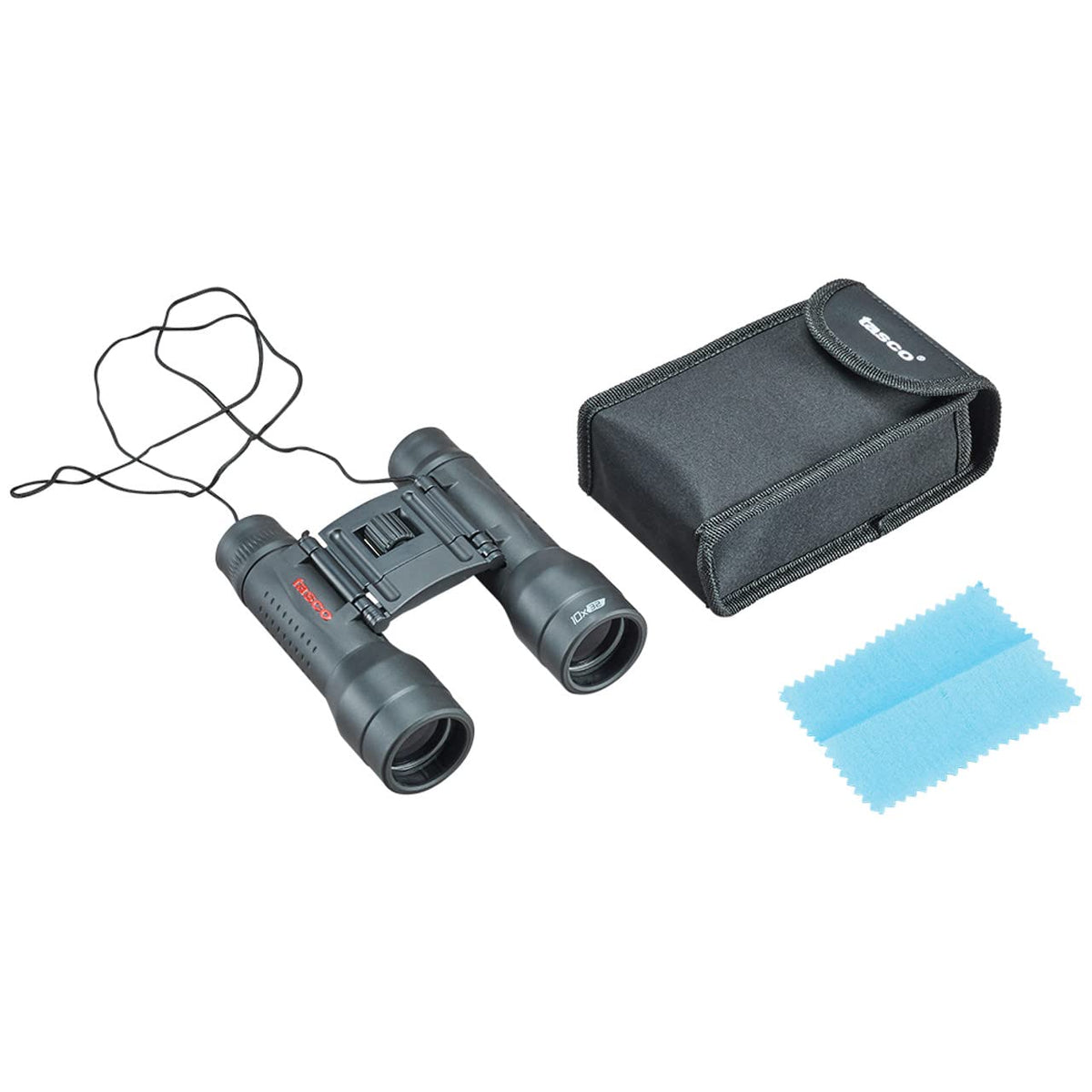 Tasco Binoculares Essentials Prisma Roof 10x32 mm Práctico y Ligero de Viaje. Binocular con Funda y Correa de Cuello. Prismáticos con Uso Multipropósito