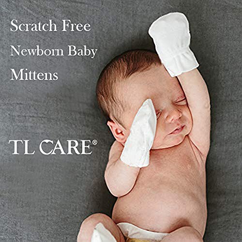 TL Care - Manoplas para recién nacido (100% algodón, antiarañazos), Niña
