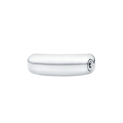 Anillo cuadrado Michael Kors de latón en color plateado para mujer, MKJ8601040 talla 8