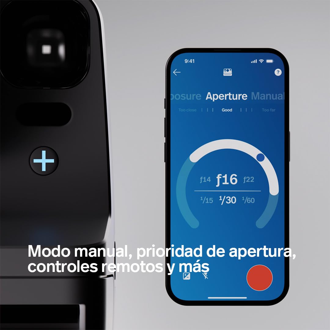 Polaroid Now+ 3ª generación de cámara instantánea de película Tipo I, conectada por Bluetooth, controlada por aplicación, Blanca, Solo cámara sin película (9161)