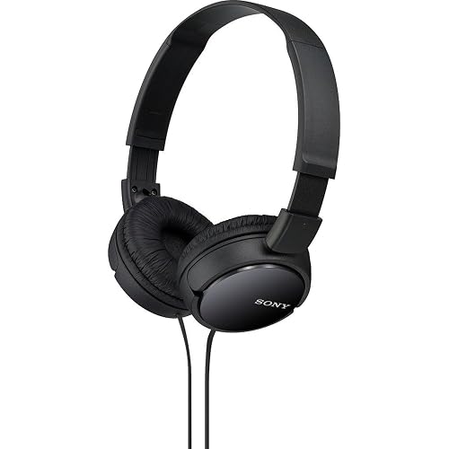 Sony MDR-ZX110/BCUC Audífonos de Diadema Plegables y Giratorios, color Negro