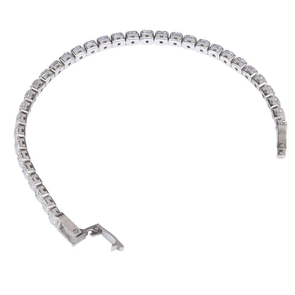 Xyphielle Pulseras para Mujer con Baño de Plata - Pulsera de Circonitas Grandes y - Regalos Elegantes (18cm)