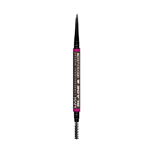 NYX Professional Makeup Blade Shade Brow Pencil Tono Ash Brown (gris obscuro), 0.06gr - Lápiz de ceja de dos puntas, resistente a desvanecimientos y transferencias, dura hasta 16H, fórmula vegana