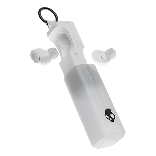 Skullcandy Dime 360 Wireless Earbuds with Clip-Anywhere Case - Bone | In-Ear Fit, Bluetooth, Noise Isolating, 28 Hours Battery, Microphone for iPhone Android, Easy Clip-On Design for Travel