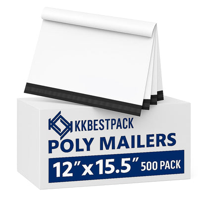 KKBESTPACK - Sobres de polietileno para envío (12 x 15.5 500 unidades)