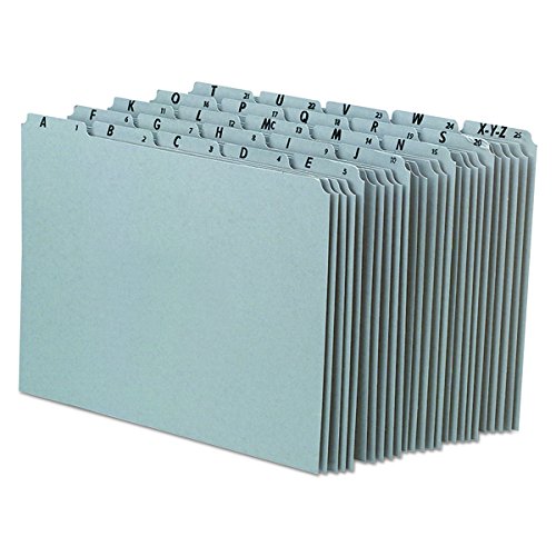 Pendaflex PN925 - Guías de archivos con pestaña superior reciclada, alfa, 1/5 lengüeta, tabla de prensado, carta (juego de 25), color gris