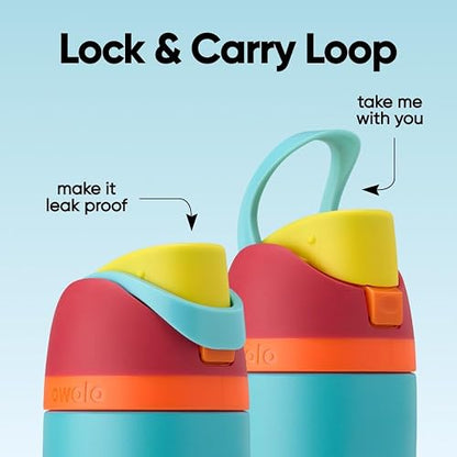 Owala FreeSip Botella de acero inoxidable aislada con popote, botella de agua deportiva libre de BPA, ideal para viajar, 24 oz, Dulzura de Verano