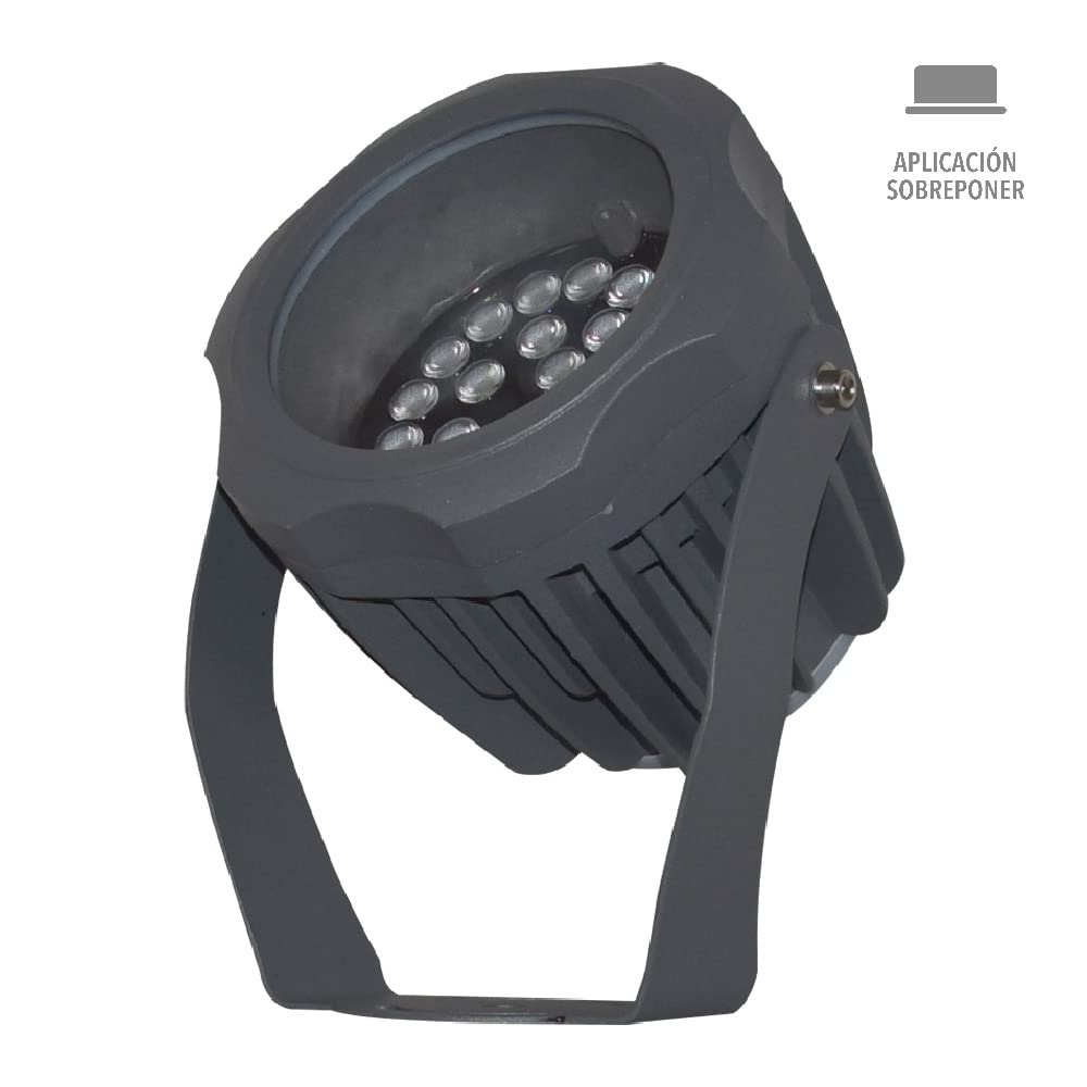 Tecnolite SUAHIL - Reflector LED Exterior 28 W , Luz de Luna Color Azul, IP66, IK08, A prueba de agua y golpes