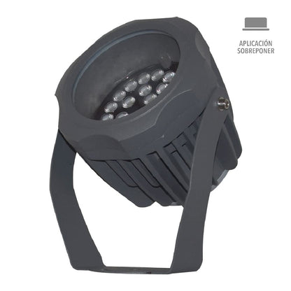 Tecnolite SUAHIL - Reflector LED Exterior 28 W , Luz de Luna Color Azul, IP66, IK08, A prueba de agua y golpes