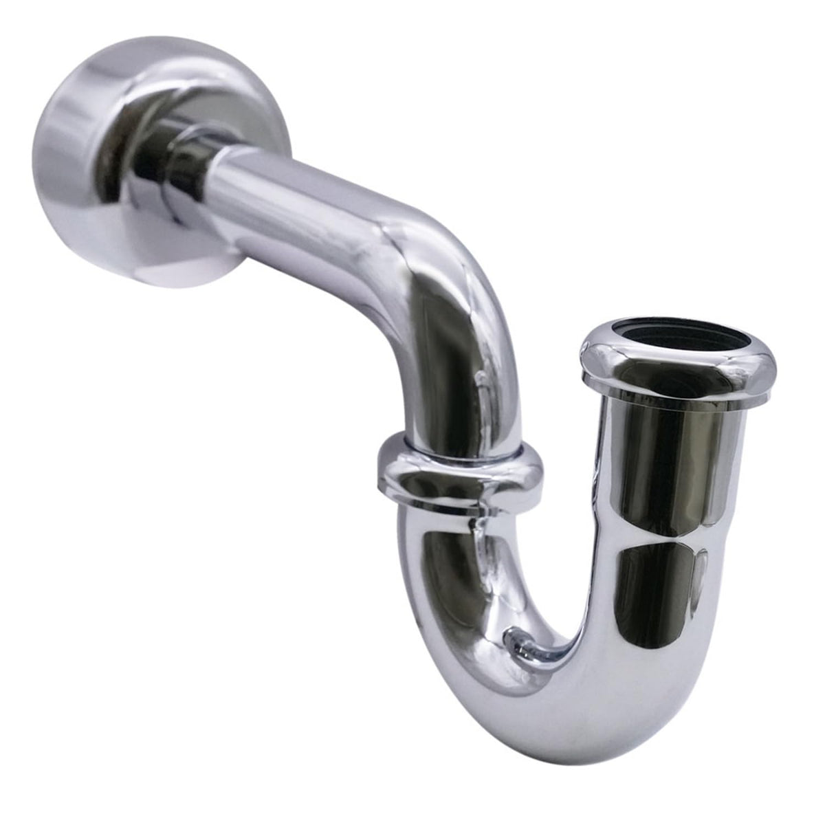 Westbrass A400-1-26 - Trampa en P de calibre 17 de 1-1/2 pulgadas OD con brida de caja alta, cromo pulido
