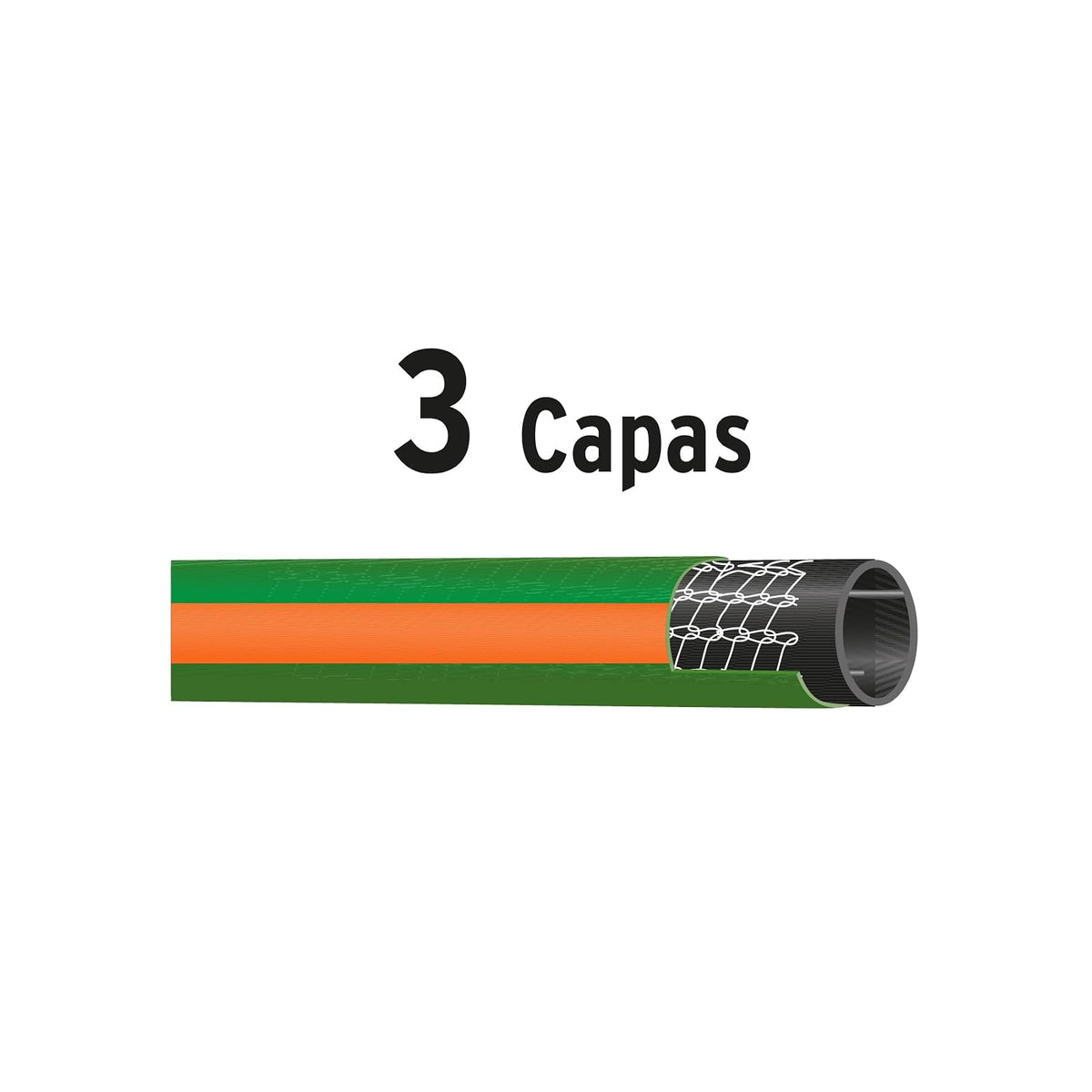 Truper MAN-25X1/2R, Manguera 1/2", reforzada 3 capas, conexiones de metal, 25 m