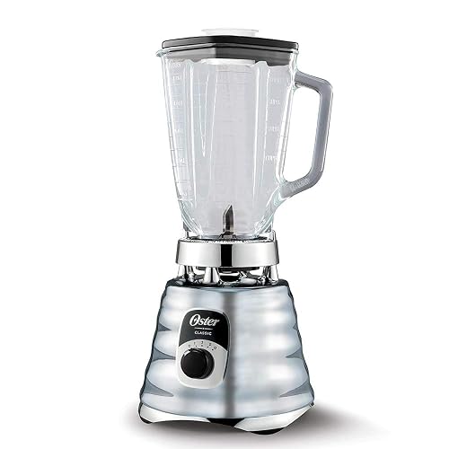Oster Licuadora Clásica Cromada, con Perilla Ergonómica, de 3 Velocidades, Color Cromo, BLST4655-013