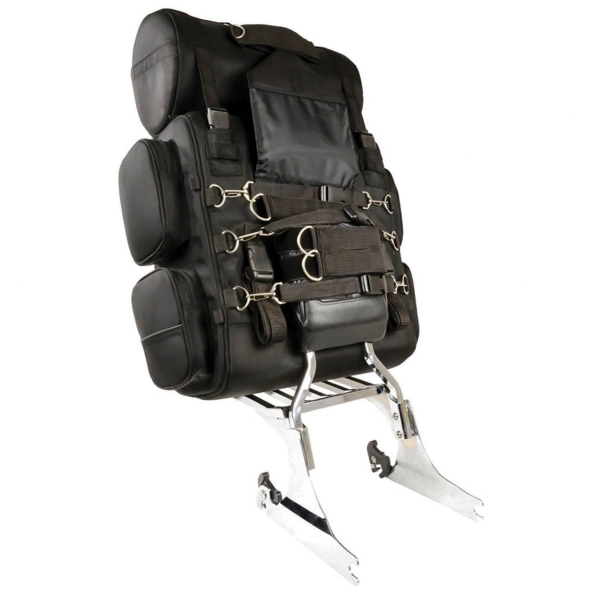 Milwaukee Leather SH680 - Bolsa de Viaje Grande de Tela Negra para Motocicleta, Talla única