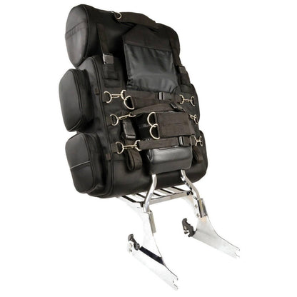 Milwaukee Leather SH680 - Bolsa de Viaje Grande de Tela Negra para Motocicleta, Talla única