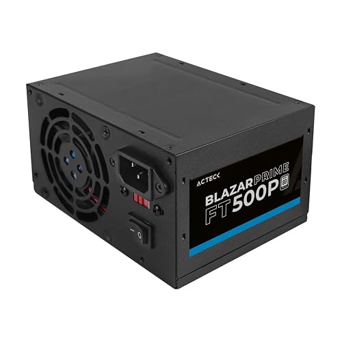 Acteck Fuente de Poder PC 500W Blazar Prime FT500P ATX Negro AC-938143