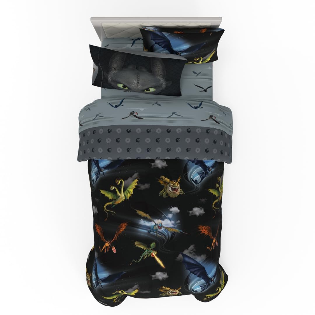Franco Pokémon Juego de Ropa de Cama, 7 Piezas, Tamaño Matrimonial - 5 Piece Twin Size - Cómo entrenar a tu dragón