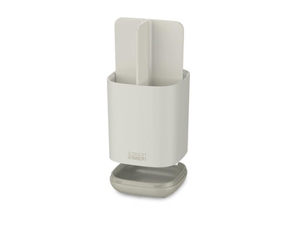 Joseph Joseph Easy-Store - Compact Toothbrush Holder Caddy Bathroom Storage- Ecru Small