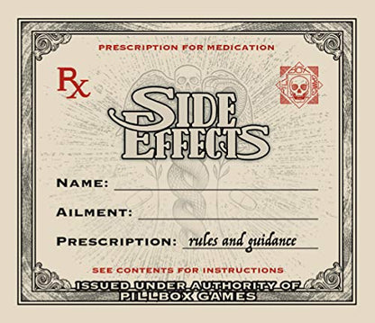 Pillbox Games Efectos Secundarios: desata la diversión y el Caos usando Terapia y medicamentos en Este Juego de Cartas de Golpe para 2 a 8 Jugadores