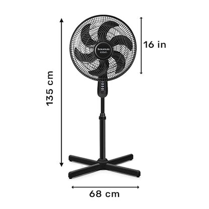 TAURUS UNIVERSE | Ventilador de Pedestal 16 Pulgadas Silencioso | ECOJET | 30% Más Aire y Mayor Eficiencia Energética | 3 Velocidades | 6 Aspas | Oscilación Amplia